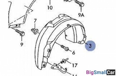 Подкрылок VAG 4B3821171 Левый - купить Нефтекамске