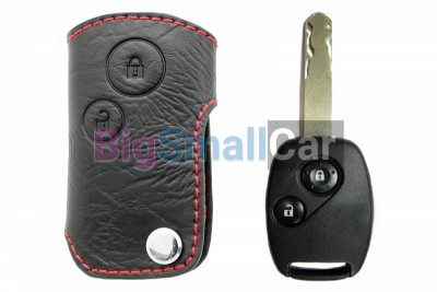 Чехол Для Ключа Honda (Брелок), Кожаный, Цвет Нити Красный bgt467