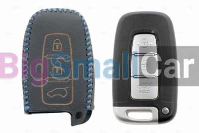 Чехол Для Ключа Kia, Hyundai, Ssangyong (Брелок) String Цвет Кожи Черный bgt470