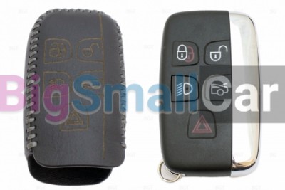 Чехол Для Ключа Jaguar/Land Rover (Брелок) String Цвет Кожи Черный bgt471