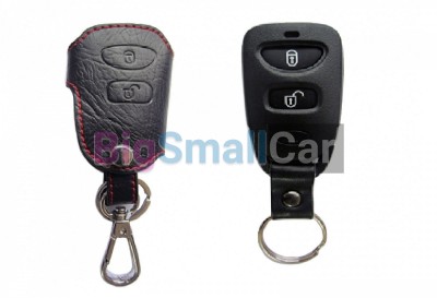 Чехол Для Ключа Kia (Брелок), Кожаный, Цвет Нити Красный bgt500