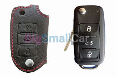 Чехол Для Ключа Seat (Брелок), Кожаный, Цвет Нити Красный bgt504