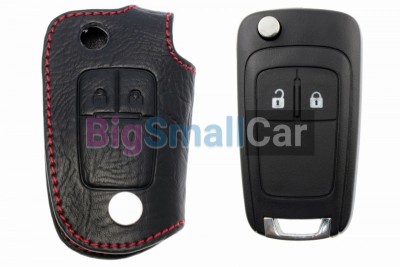 Чехол Для Ключа Chevrolet (Брелок), Кожаный, Цвет Нити Красный bgt510