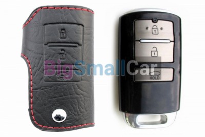 Чехол Для Ключа Kia (Брелок), Кожаный, Цвет Нити Красный bgt512