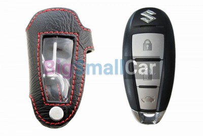 Чехол Для Ключа Suzuki (Брелок), Кожаный, Цвет Нити Красный bgt520