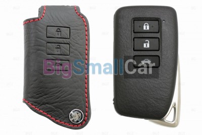 Чехол Для Ключа Lexus (Брелок), Кожаный, Цвет Нити Красный bgt541