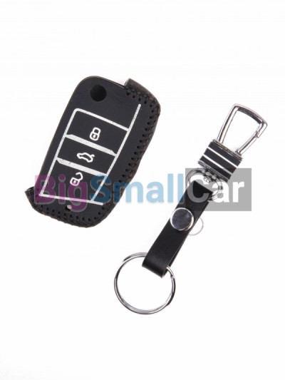 Чехол Для Ключа Volkswagen, Skoda, Seat (Брелок) String Цвет Кожи Черный bgt554