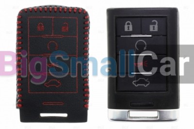 Чехол Для Ключа Cadillac (Брелок) String Цвет Кожи Черный bgt557