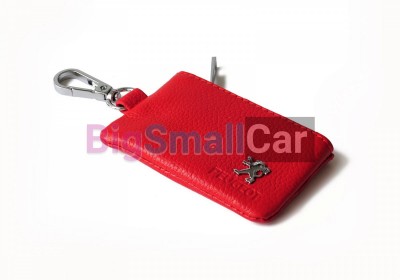 Чехол Для Ключей Peugeot Универсальный, Кожаный С Металическим Значком, Красный bgt983