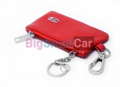 Чехол Для Ключей Hyundai Универсальный, Кожаный С Металическим Значком, Красный bgt1048